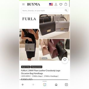 NWOT Furla Crossbody Bag in Dove Gray.